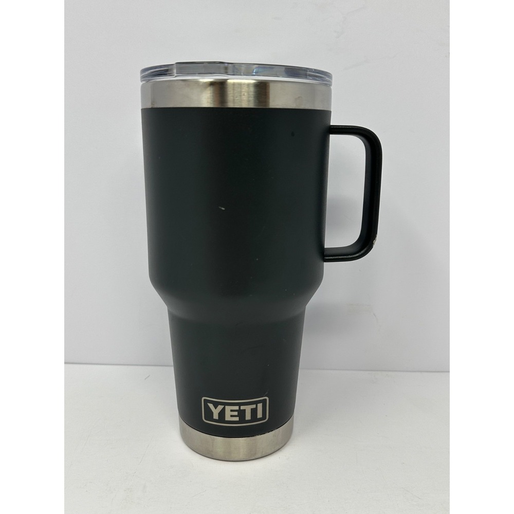 Yeti rambler 35 oz gray tumbler travel mug with handle and lid V1